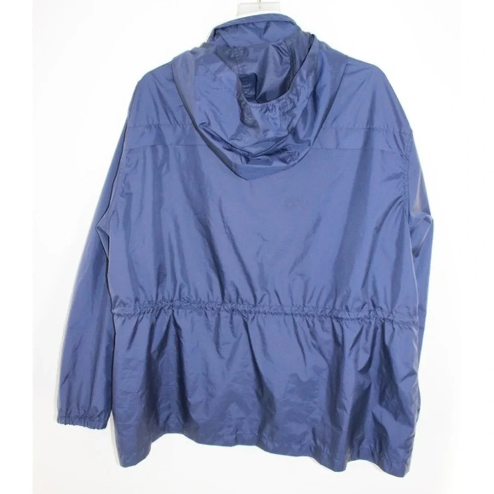 Old‎ Navy Windbreaker Jacket Hooded Cinched Waist XXL Navy Blue